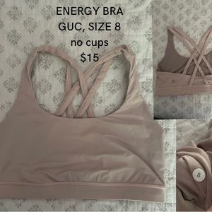 ENERGY BRA SIZE 8 pink